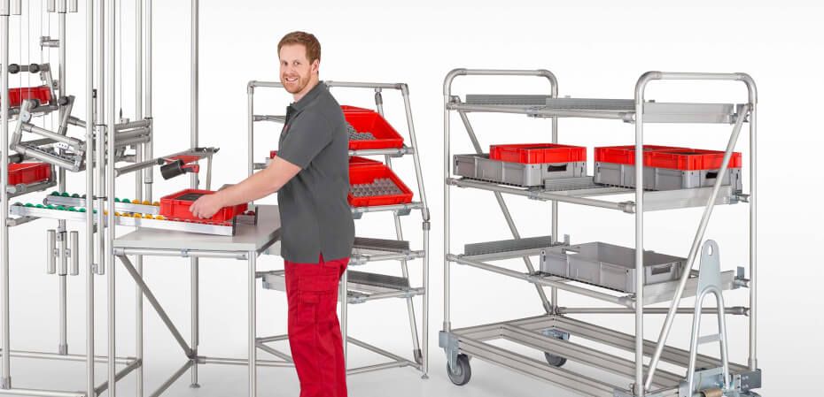 Material flow with the Lean Production Building Kit System